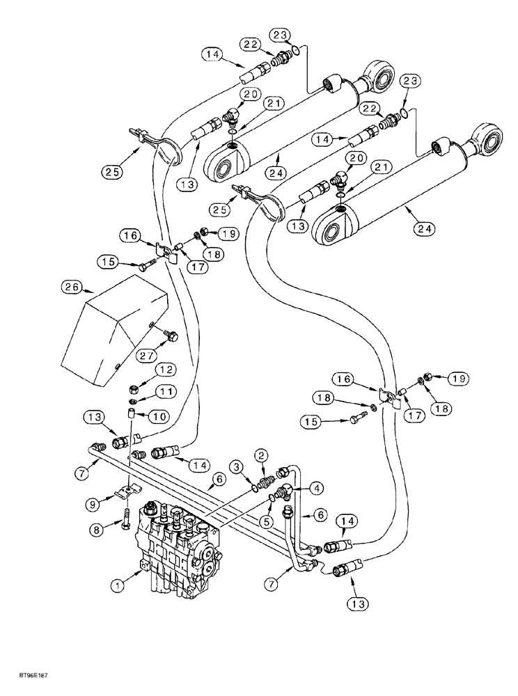 Схема запчастей Case 650G - (8-12) - LIFT HYDRAULIC CIRCUIT (08) - HYDRAULICS