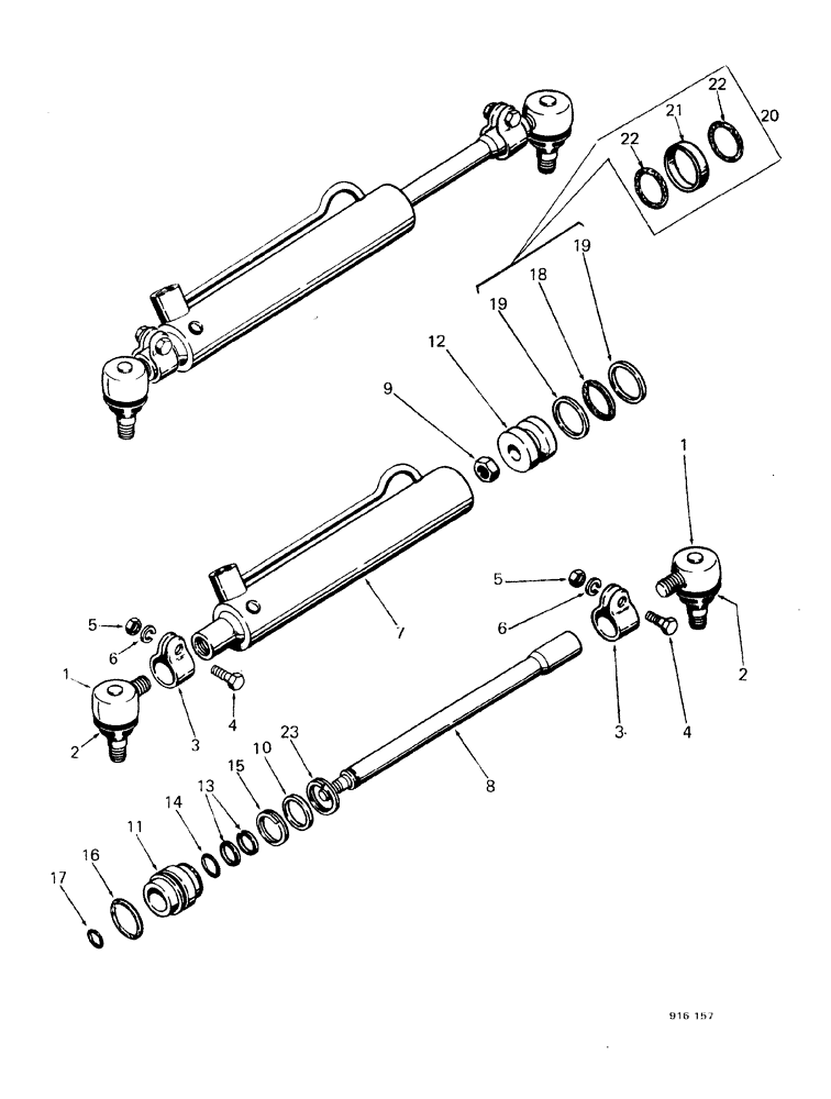 Схема запчастей Case 580F - (134) - STEERING CYLINDER, UP TO NO 3.736.936 (41) - STEERING