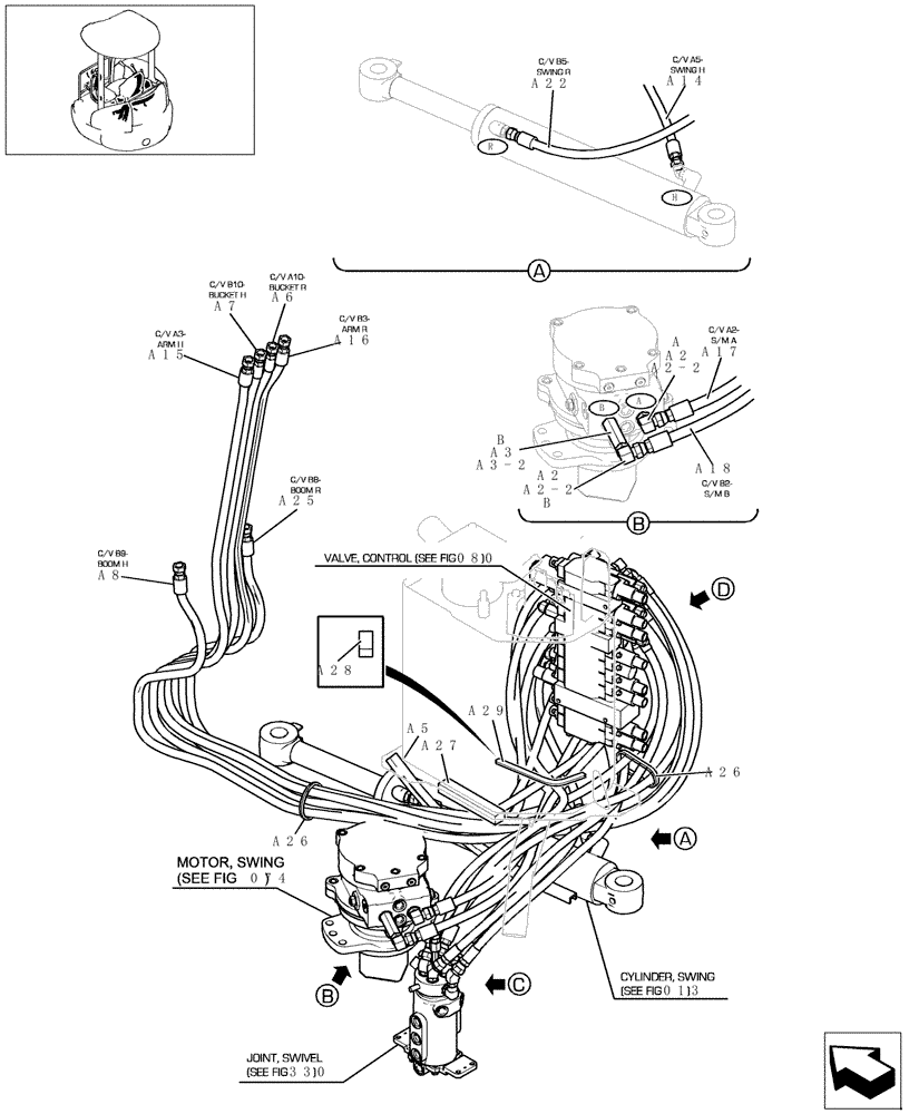 Схема запчастей Case CX27B - (100-01[1]) - PUMP/CONTROL VALVE PIPING (35) - HYDRAULIC SYSTEMS