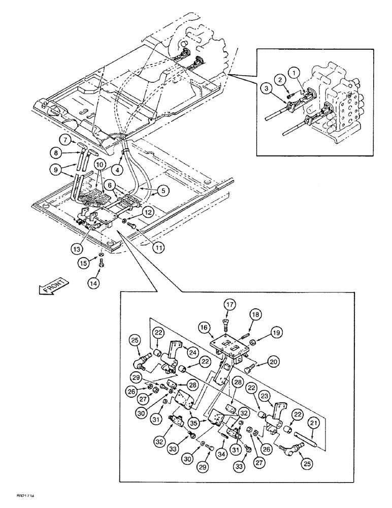 Схема запчастей Case 9030 - (6-12) - TRACK DRIVE CONTROLS (06) - POWER TRAIN