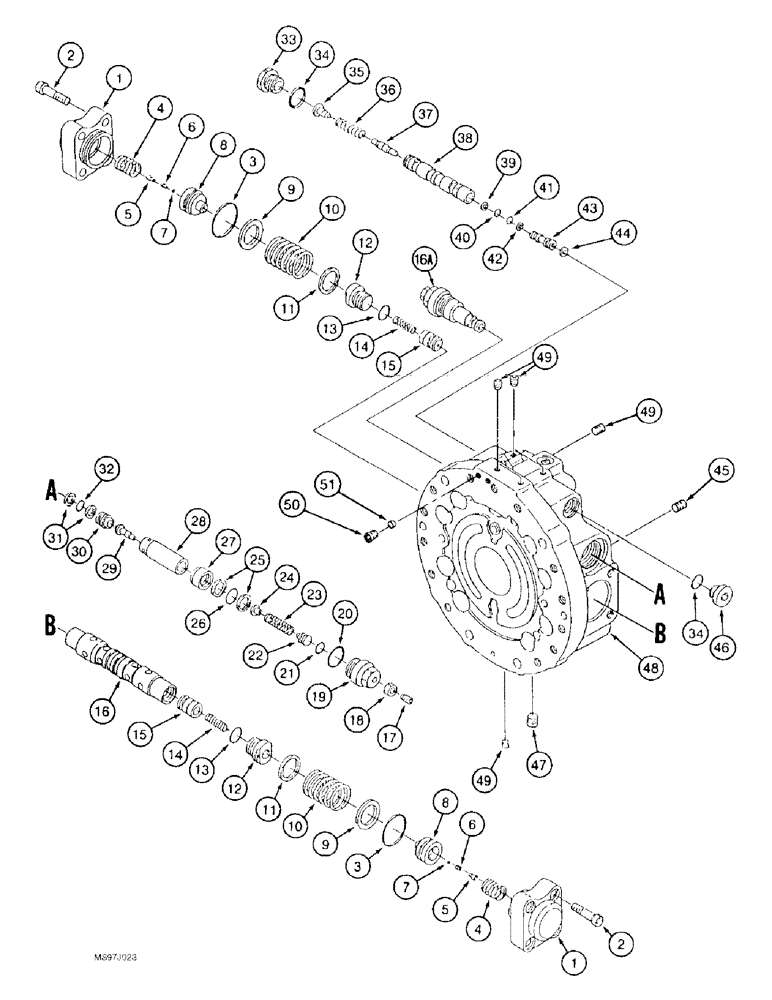 Схема запчастей Case 9050B - (6-10) - TRACK DRIVE MOTOR, BASE PLATE ASSEMBLY AND VALVES, *TIMBER KING MODELS (06) - POWER TRAIN