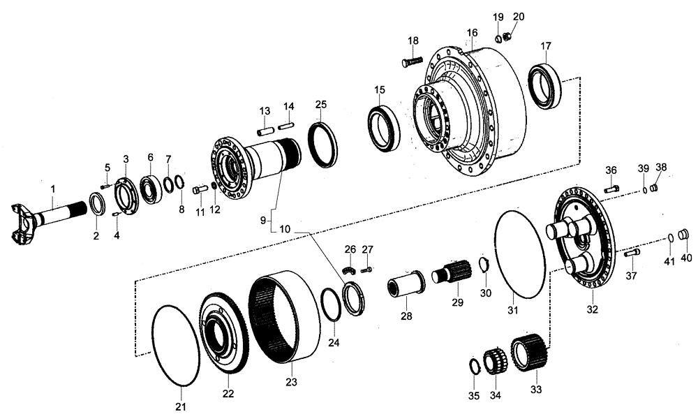 Схема запчастей Case 335 - (30A00000656[001]) - FRONT WHEEL HUB - WHEEL REDUCTION GEAR (87363260) (Sep 11 2007 12:44PM) (25) - FRONT AXLE SYSTEM