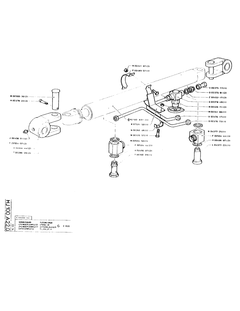 Схема запчастей Case GCK120 - (088) - CYLINDER COMPLETE, CRANE JIB 