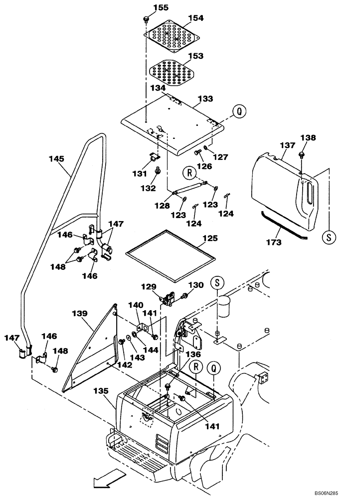 Схема запчастей Case CX240B - (09-08) - STORAGE BOX - INSULATION (09) - CHASSIS/ATTACHMENTS