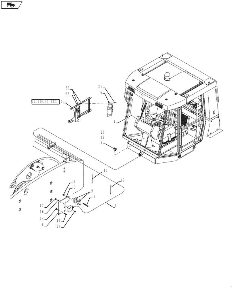 Схема запчастей Case SV212 - (55.640.12[02]) - METER INSTALLATION W/O PRINTER - ASN NANTC2082 (55) - ELECTRICAL SYSTEMS