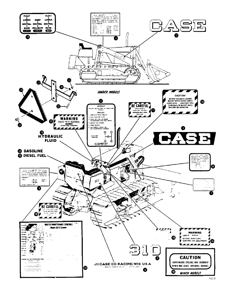 Схема запчастей Case 310G - (288) - DECALS (05) - UPPERSTRUCTURE CHASSIS