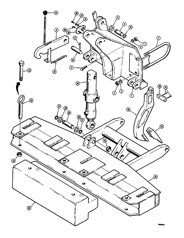 Схема запчастей Case 350B - (260) - RIPPER (05) - UPPERSTRUCTURE CHASSIS