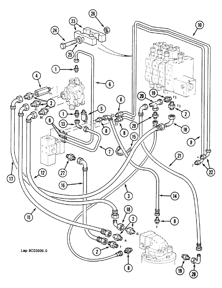 Схема запчастей Case 688C - (8C-22) - VALVE SUPPORT HYDRAULIC CIRCUIT, (11129, 11131-) (07) - HYDRAULIC SYSTEM