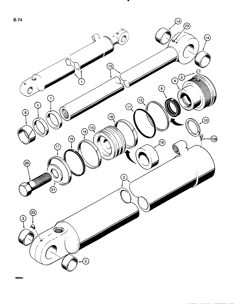 Схема запчастей Case 35C - (8-74) - G106682 DIPPER CYLINDER (08) - HYDRAULICS