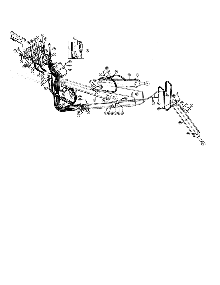 Схема запчастей Case 420B - (204) - BOOM, CROWD, AND BUCKET CYLINDER HYDRAULICS, (WITHOUT HIGH PRESSURE CARRY OVER) 