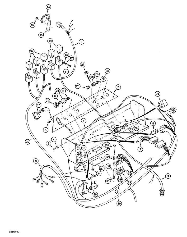 Схема запчастей Case 650G - (4-22) - CAB CONTROL PANEL AND WIRING (04) - ELECTRICAL SYSTEMS