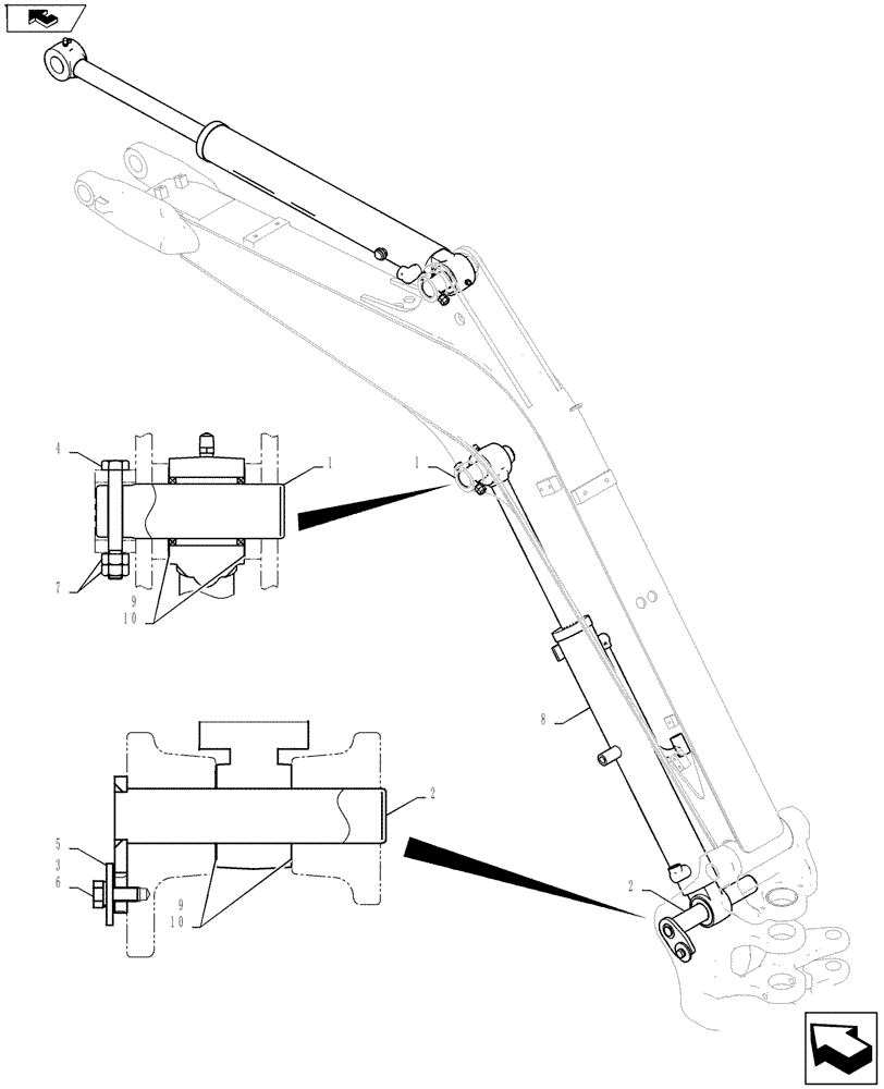 Схема запчастей Case CX27B ASN - (35.730.01) - CYLINDER, MOUNTING, BOOM, CANOPY (35) - HYDRAULIC SYSTEMS