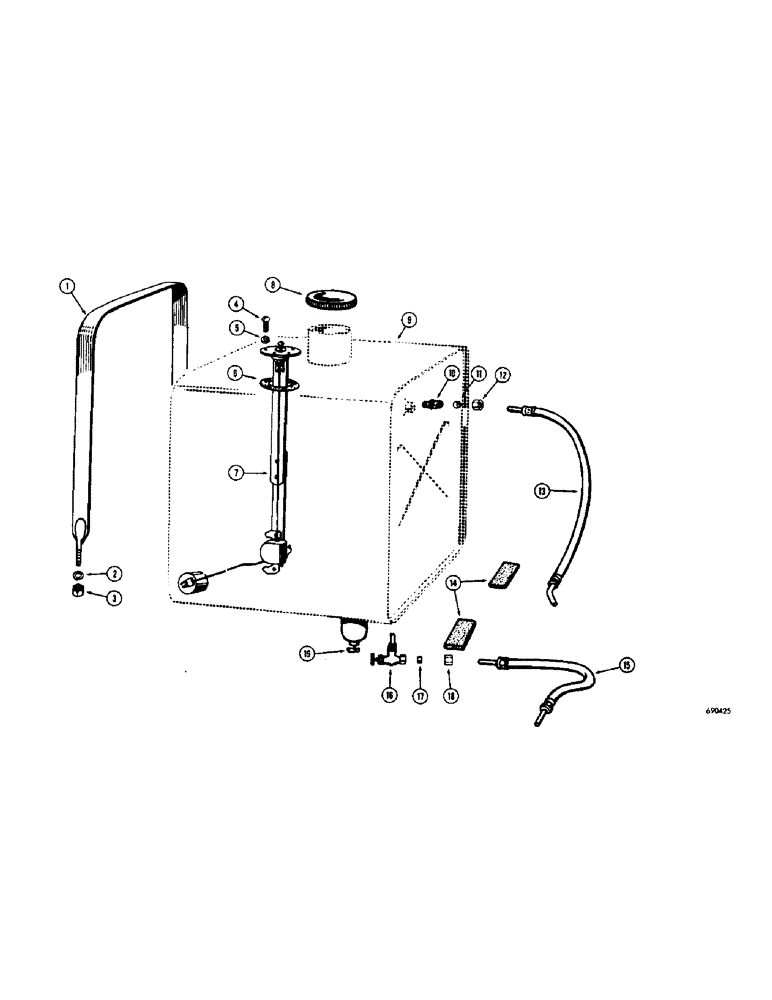 Схема запчастей Case W7 - (098[1]) - FUEL TANK DIESEL ENGINE (03) - FUEL SYSTEM