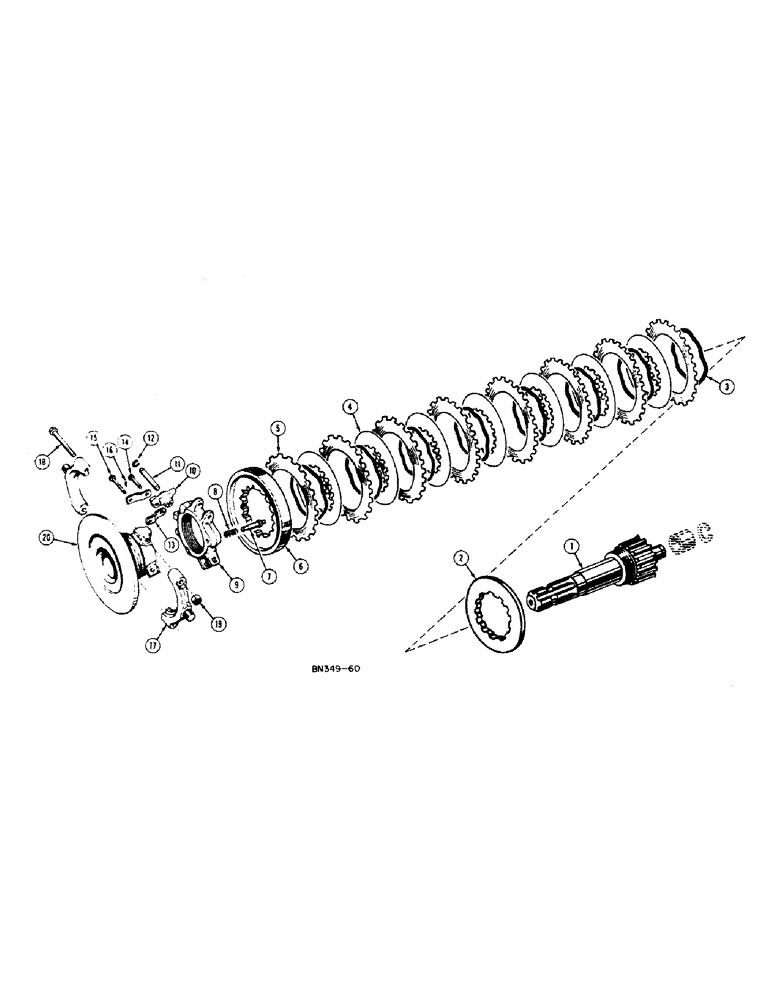 Схема запчастей Case 420B - (154[A]) - INDEPENDENT P.T.O. CLUTCH 