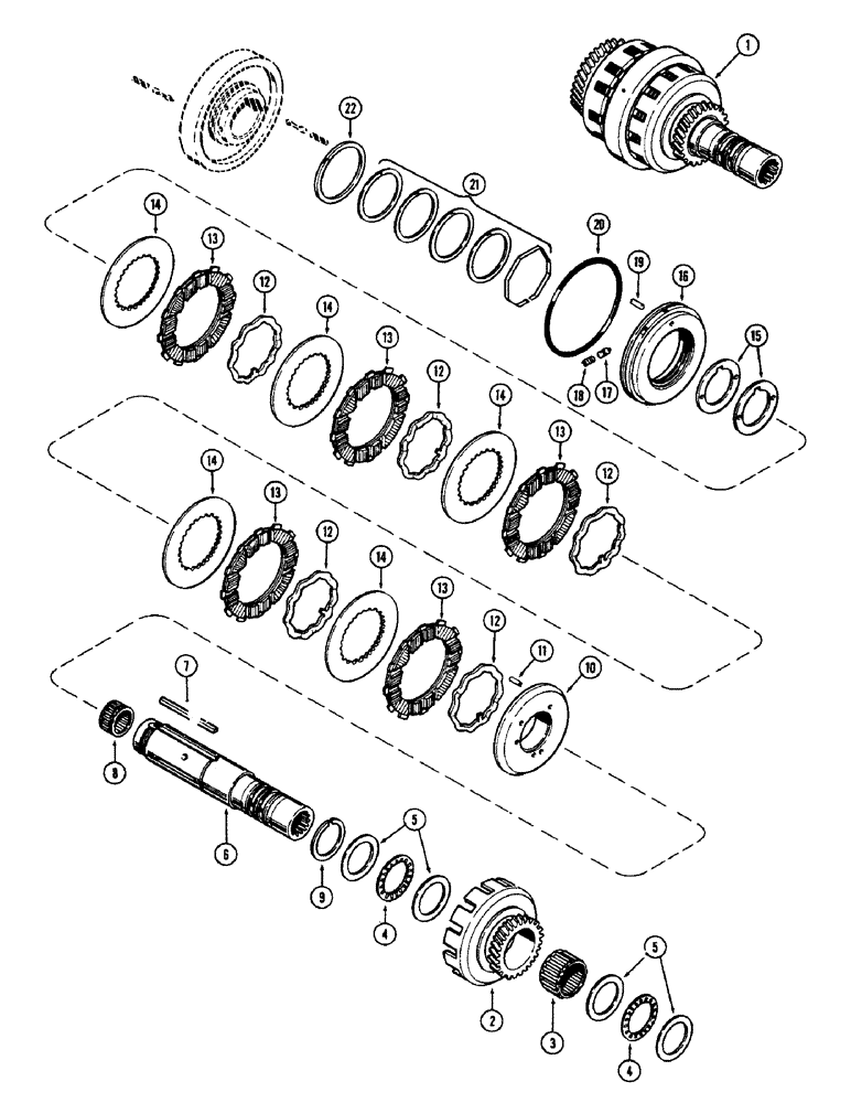 Схема запчастей Case 580 - (095C) - A38926 CLUTCH, TWIN DISC, REVERSE (21) - TRANSMISSION