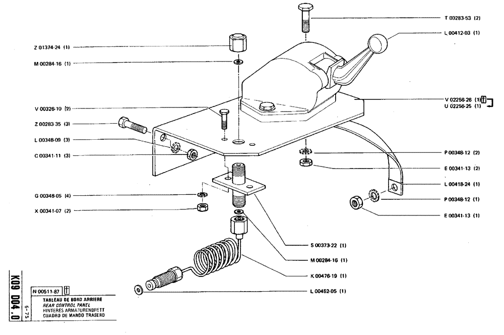 Схема запчастей Case TY45 - (K09 D04.0) - REAR CONTROL PANEL (06) - ELECTRICAL SYSTEMS