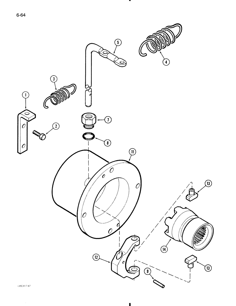 Схема запчастей Case 580K - (6-064) - TRANSAXLE DIFFERENTIAL LOCK (06) - POWER TRAIN