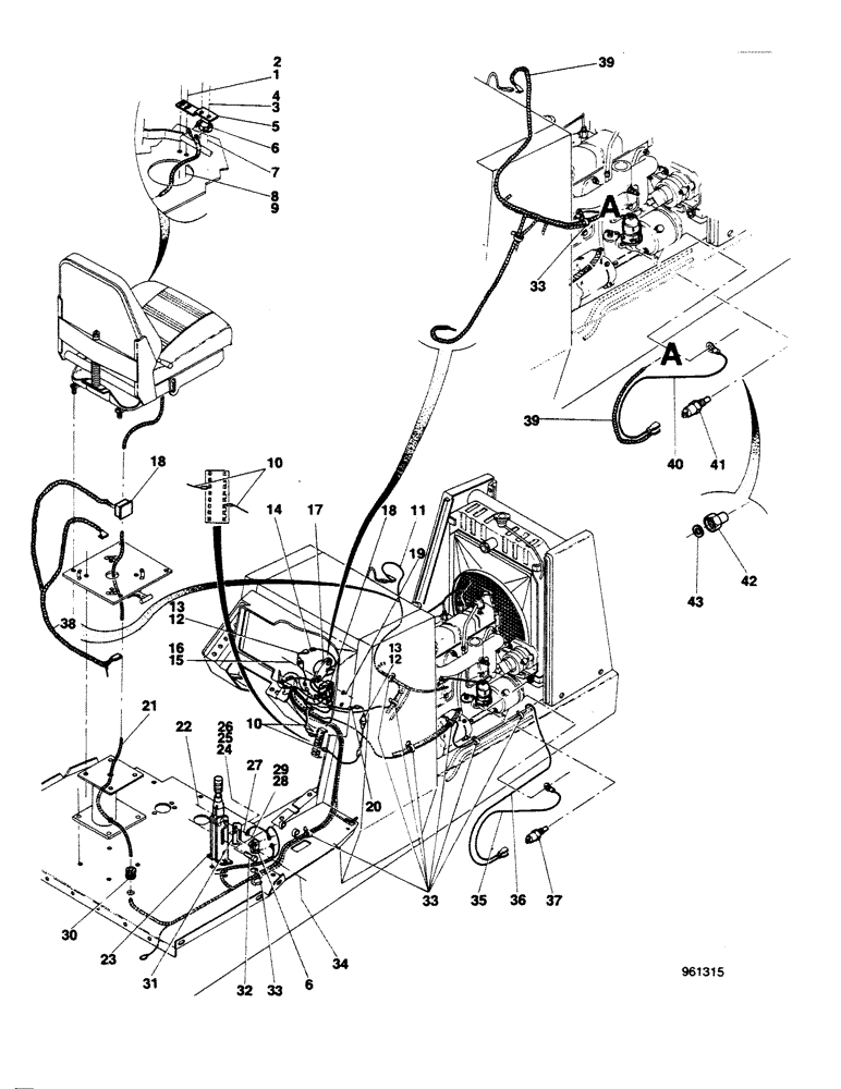 Схема запчастей Case 580G - (502) - ALARM - WATER TEMPERATURE - ENGINE OIL PRESSURE - HANDBRAKE (09) - CHASSIS/ATTACHMENTS