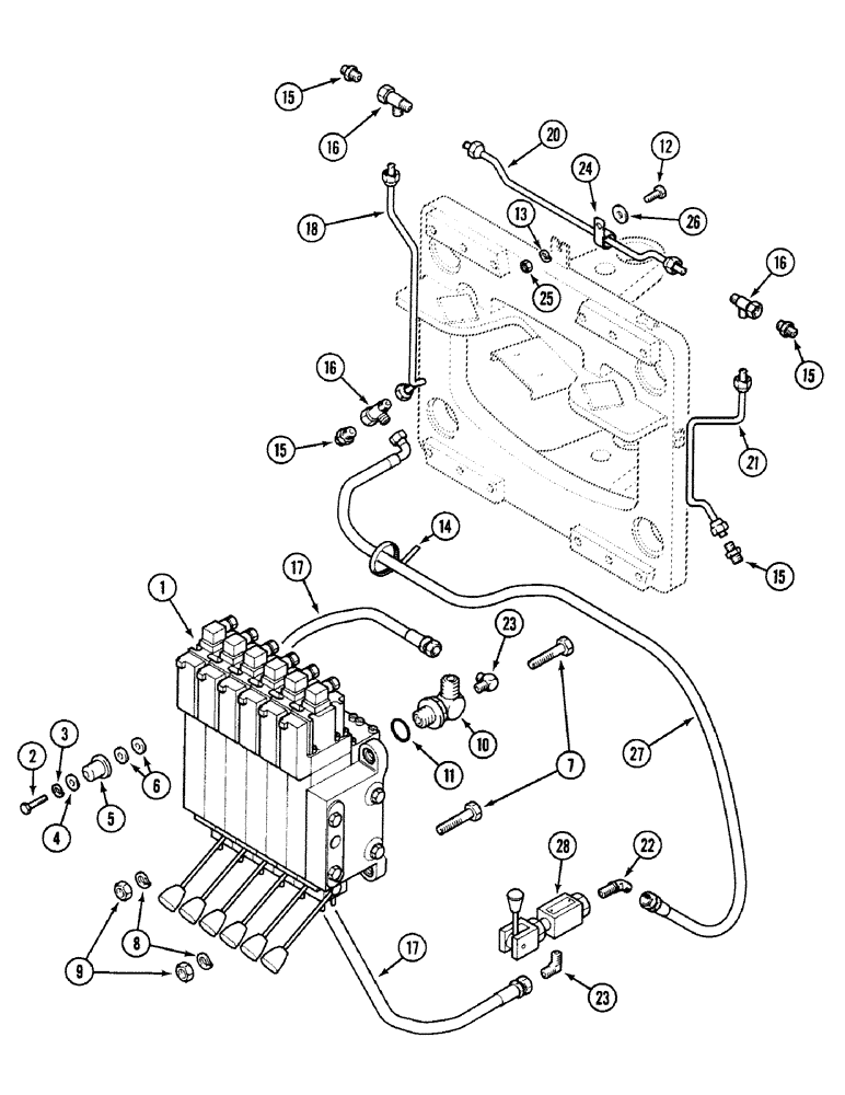 Схема запчастей Case 580SK - (8-170) - HYDRAULIC CIRCUIT LOCKING VALVE, PRESTIGE VERSION, S/N JJH0045481 TO JJH0045664 (08) - HYDRAULICS