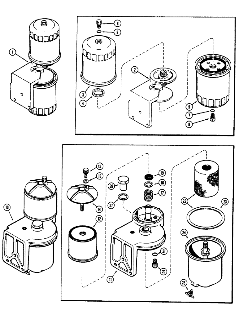 Схема запчастей Case 1700-SERIES - (056) - FUEL FILTER, 188 DIESEL ENGINE (10) - ENGINE