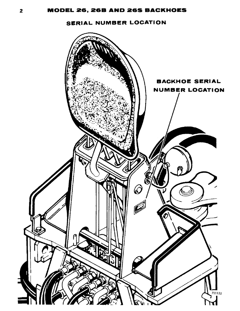 Схема запчастей Case 26B - (002) - SERIAL NUMBER LOCATION 