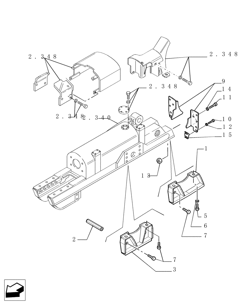 Схема запчастей Case 1850K - (9.353[01]) - TRACK ROLLER GUARDS - SHORT - OPTIONAL CODE 784119091 - VERSION (01) (19) - OPTIONS