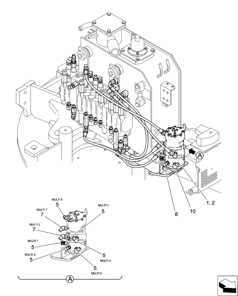 Схема запчастей Case CX31B - (01-032[01]) - VALVE INSTAL, J/D MULTI (35) - HYDRAULIC SYSTEMS