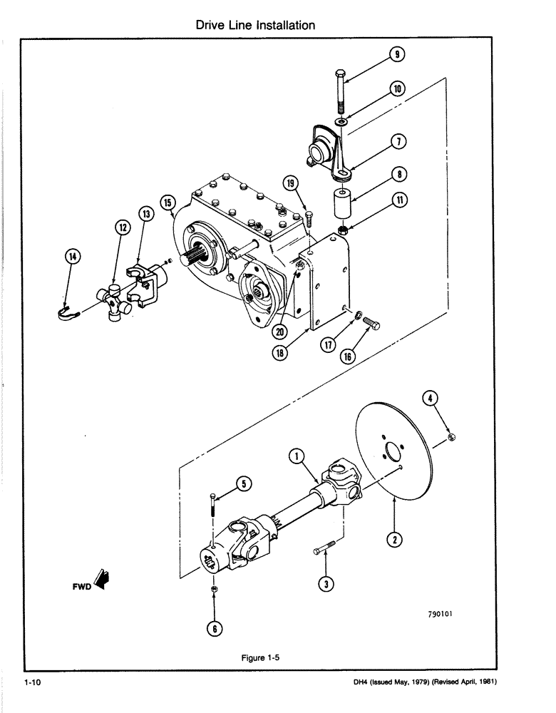 Схема запчастей Case DH4 - (1-10) - DRIVE LINE INSTALLATION (14) - MAIN GEARBOX & DRIVE