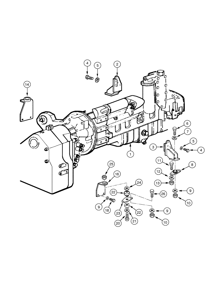 Схема запчастей Case 885 AWD - (02-02[01]) - ENGINE - MOUNTING (02) - ENGINE