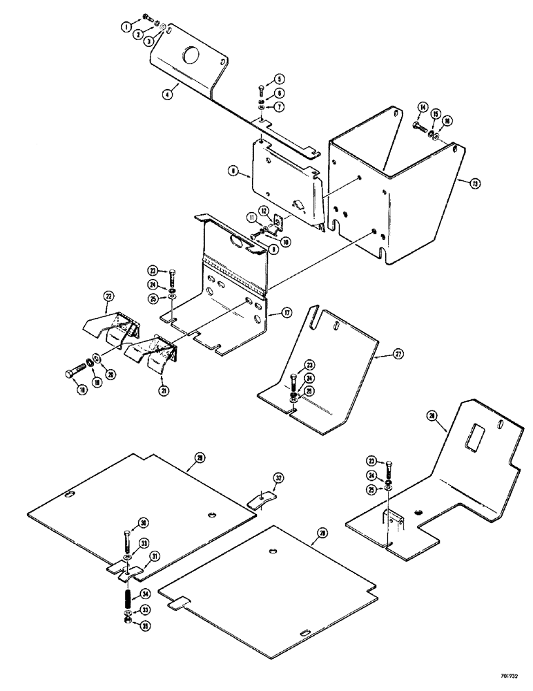 Схема запчастей Case 780 - (550) - FLOOR PLATES AND FIREWALL (09) - CHASSIS/ATTACHMENTS