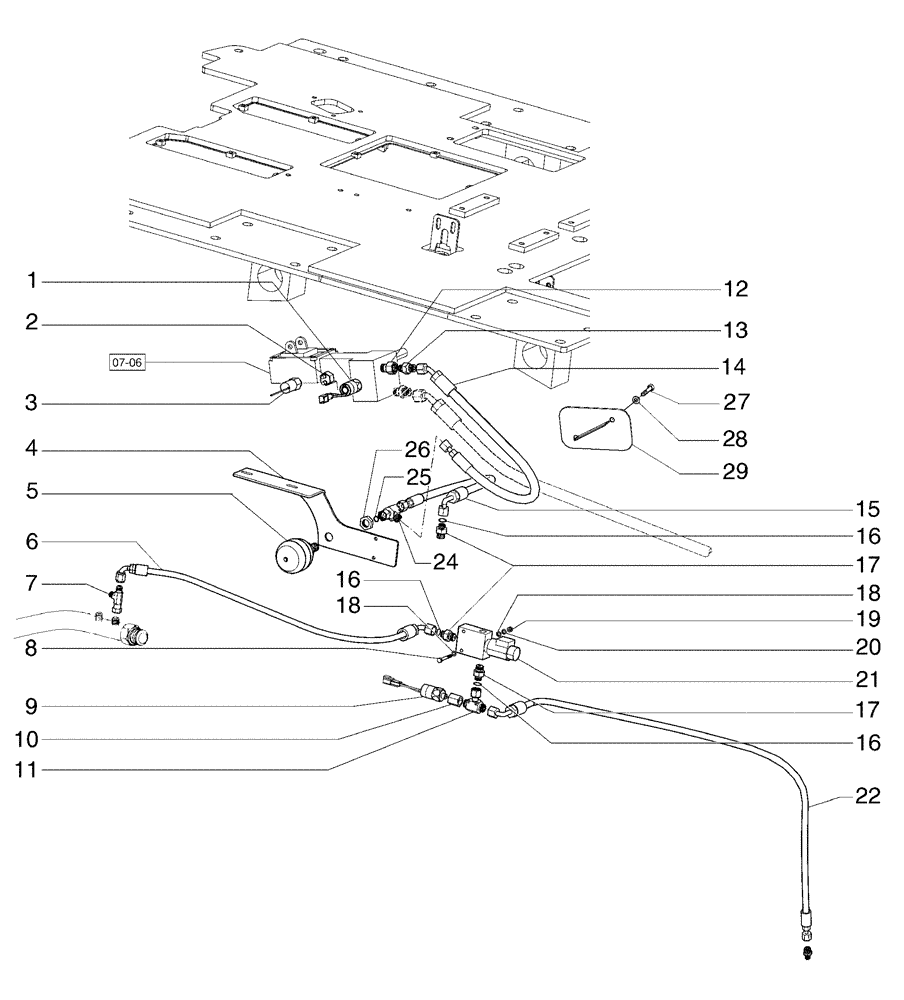 Схема запчастей Case 865B - (07-08[01]) - BRAKE HYDRAULIC SYSTEM (07) - BRAKES