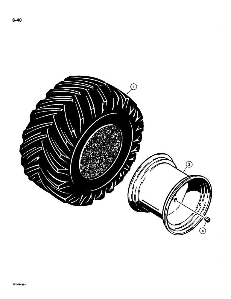 Схема запчастей Case MAXI-SNEAKER C - (6-40) - TIRES AND WHEELS (06) - POWER TRAIN