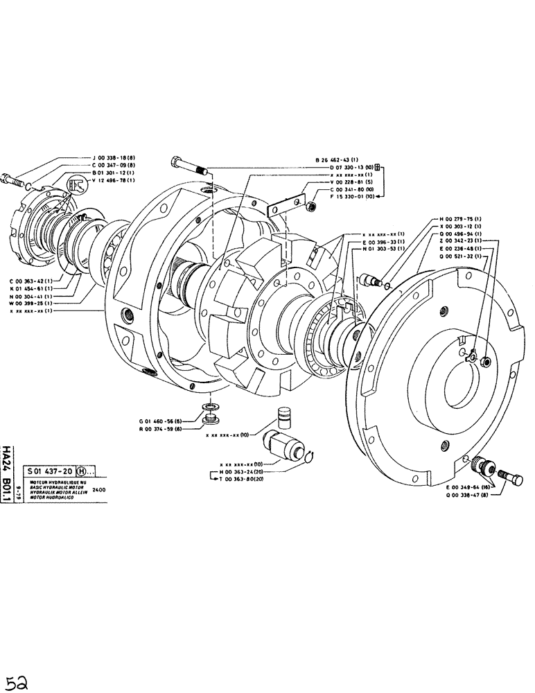 Схема запчастей Case SC150L - (052) - BASIC HYDRAULIC MOTOR 