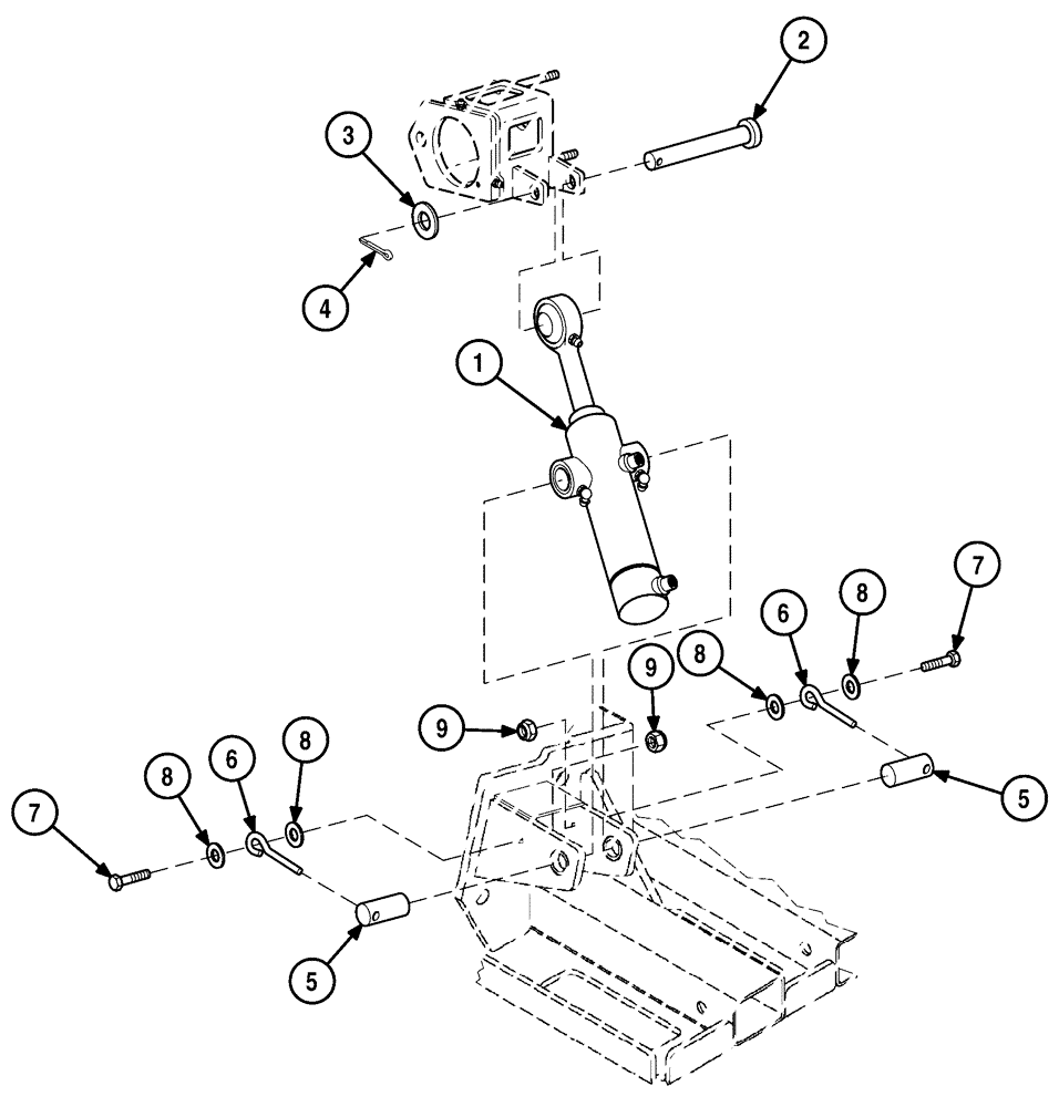 Схема запчастей Case 6010 - (09-09) - MOUNTING - CYLINDER, WRENCH ROTATE (89) - TOOLS