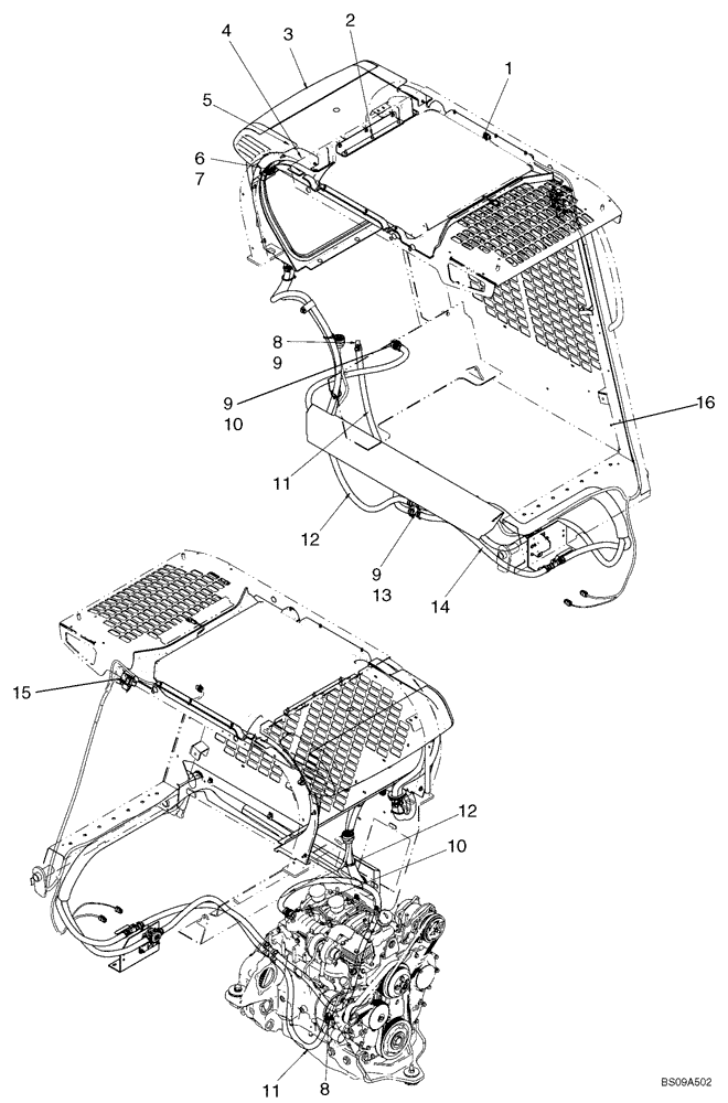 Схема запчастей Case 420CT - (09-34) - HEATER SYSTEM (09) - CHASSIS