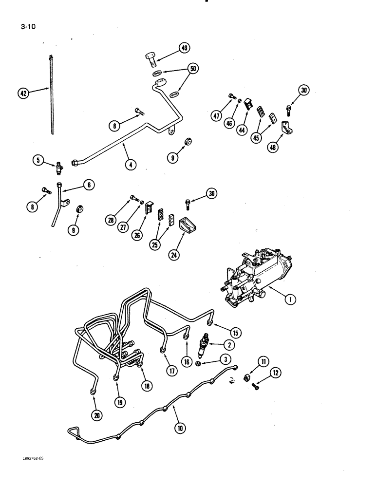 Схема запчастей Case 621 - (3-10) - FUEL INJECTION SYSTEM, 6T-590 ENGINE (03) - FUEL SYSTEM