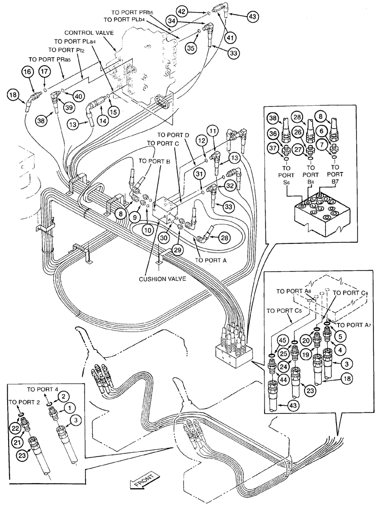 Схема запчастей Case 9050B - (8-052) - ARM CONTROL LINES, ARM-OUT LINES (08) - HYDRAULICS