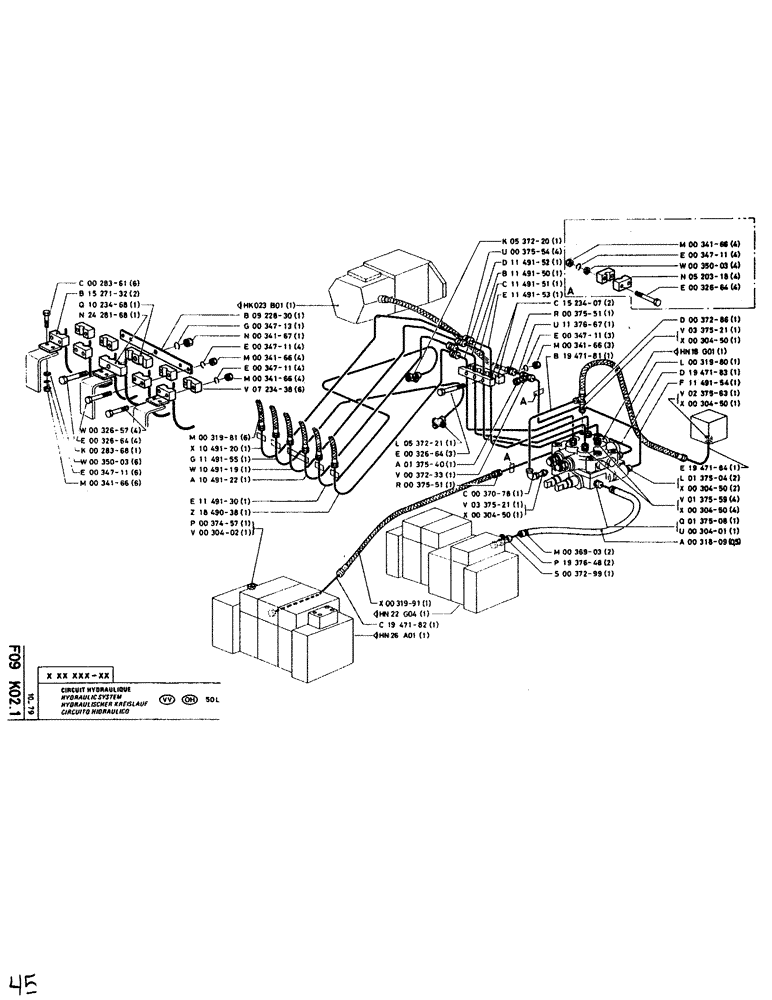 Схема запчастей Case SC150L - (045) - HYDRAULIC SYSTEM 