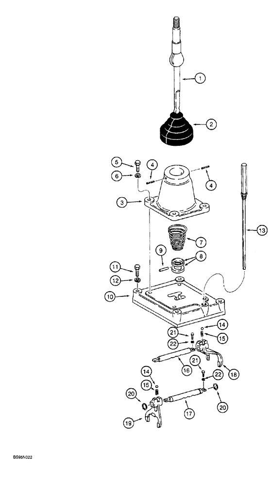 Схема запчастей Case 760 - (06-034) - TRANSMISSION, SHIFT LEVER AND LINKAGE (21) - TRANSMISSION