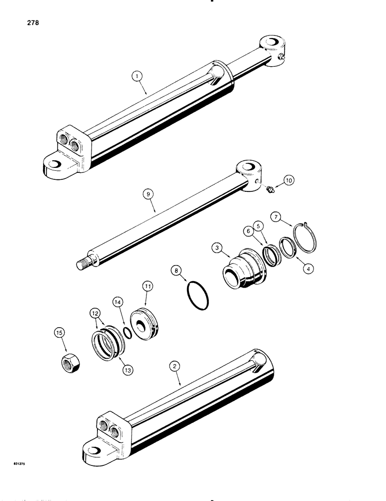 Схема запчастей Case SD100 - (278) - H559435 BACKFILL BLADE LIFT CYLINDER (35) - HYDRAULIC SYSTEMS