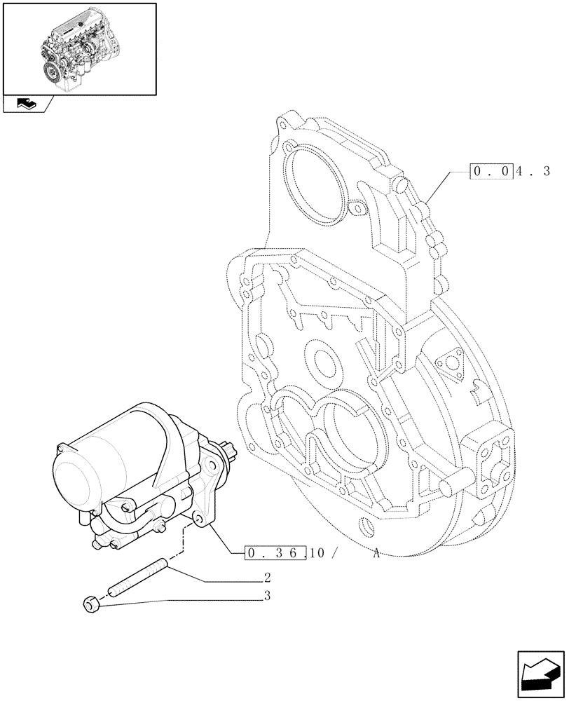 Схема запчастей Case F3AE0684S E908 - (0.36.0) - STARTER MOTOR (99488641) 