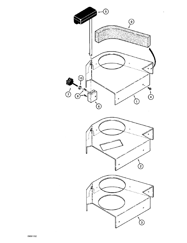 Схема запчастей Case 821B - (9-062) - CONSOLE COVERS AND WRIST SUPPORT, COVERS (09) - CHASSIS/ATTACHMENTS