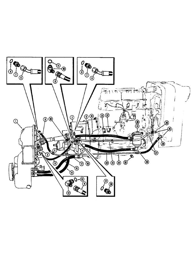 Схема запчастей Case W7 - (198) - TRANSMISSION AND TORQUE CONVERTER, HYDRAULIC SYSTEM TRANS. SN 84857E & AFTER (06) - POWER TRAIN