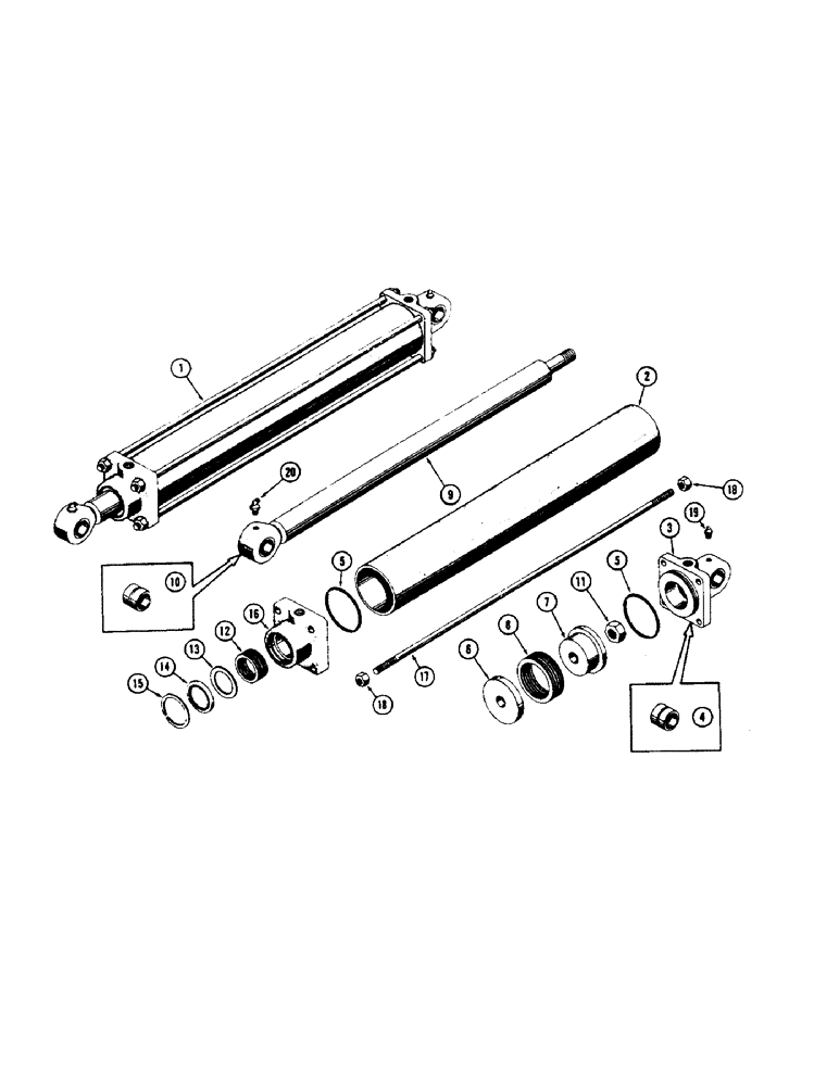 Схема запчастей Case 1000 - (266) - 72257 END HINGE LOADER DUMP HYDRAULIC CYLINDER (07) - HYDRAULIC SYSTEM