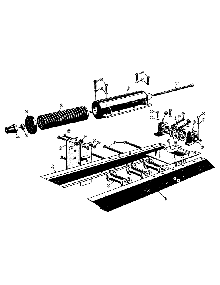 Схема запчастей Case 310C - (068) - TRACK FRAME AND RECOIL SPRING (4 ROLLER TRACK) (04) - UNDERCARRIAGE