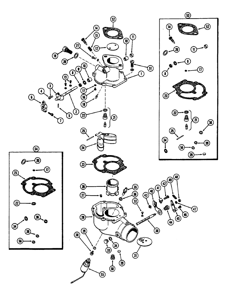 Схема запчастей Case W8E - (056) - A32617 CARBURETOR, FRONT INLET W/OIL BATH AIR CLEANER (03) - FUEL SYSTEM