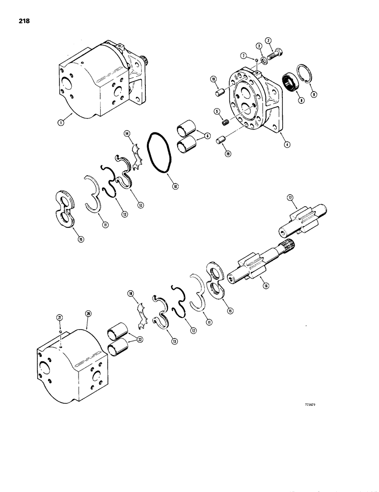 Схема запчастей Case 1150B - (218) - R25852 HYDRAULIC PUMP (07) - HYDRAULIC SYSTEM