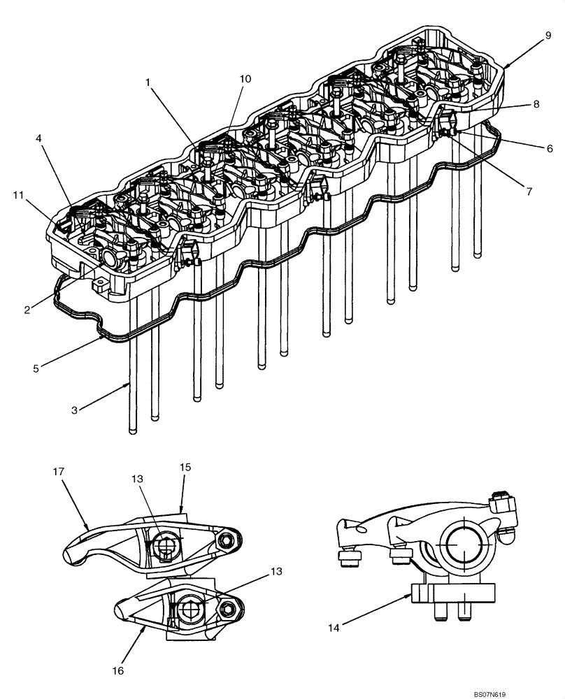 Схема запчастей Case 850L - (02-20) - ROCKER ARMS - ASSEMBLY (02) - ENGINE