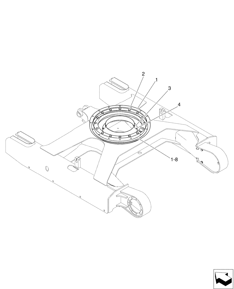 Схема запчастей Case CX36B - (02-006[00]) - RING ASSY, SLEWING (39) - FRAMES AND BALLASTING