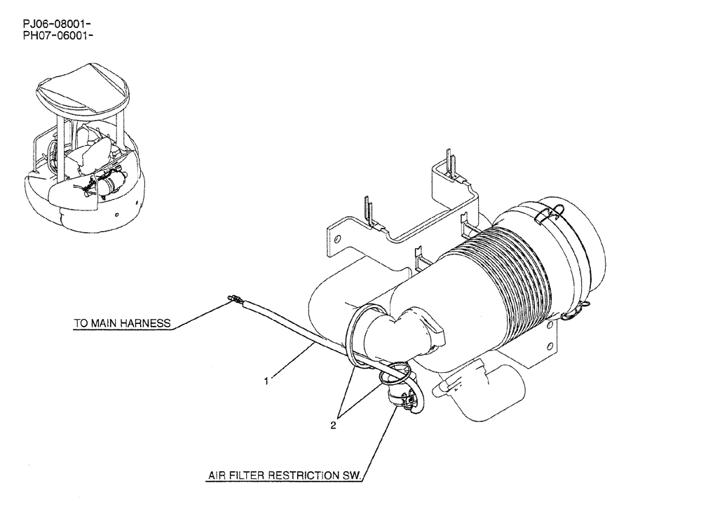 Схема запчастей Case CX50B - (01-082) - HARNESS ASSY (CLEANER AIR) (PH11E00011F1) (05) - SUPERSTRUCTURE